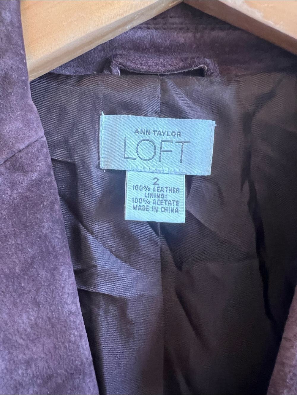 LOFT Plum Suede Blazer Jacket - Picture 2 of 6
